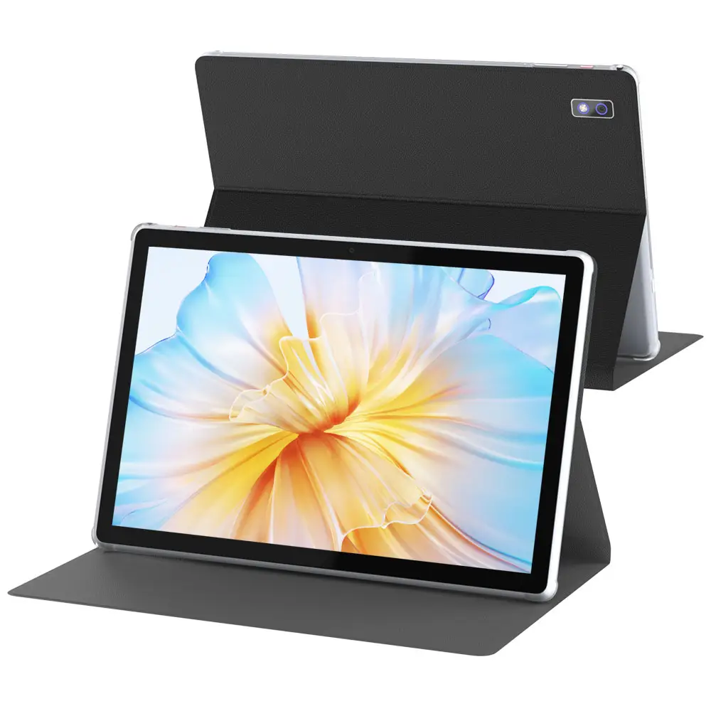 BYYBUO 10.1 Inch Screen Protector Tablets Android 14 with Case Pad, 6(2+4)GB+ 64GB, Quad-Core Processor,5+8MP Dual Camera for Gift - Bluetooth Wirele