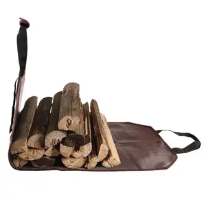 Firewood Carrier Indoor Fireplace Accessory with Handles Wood Carrying Bag Organiser