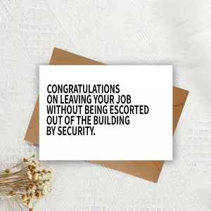 [Humorous Retirement Card] 1pc Humorous Retirement Card with Envelope,  Paper Material, Funny Farewell Greeting for Workmate, Co-worker, Best Friend, Unisex, Ideal for Anyone, Perfect for Leaving Job Celebration