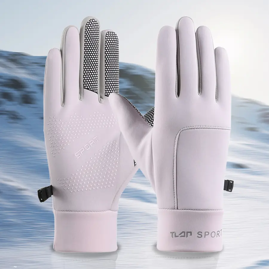 Unisex Winter Touch Screen Thermal Gloves - Windproof, Water-Resistant, Silicone Non-Slip, Lightweight for Cycling, Driving, Outdoor Sports (Snowboarding Protective Gear)