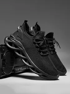 Men's Casual Sporty Knit Sneakers Breathable Outdoor Lightweight Comfortable Versatile Running Shoes, All Seasons Textile Upper Md Sole Athletic Running Shoes, Knitted Running Shoes