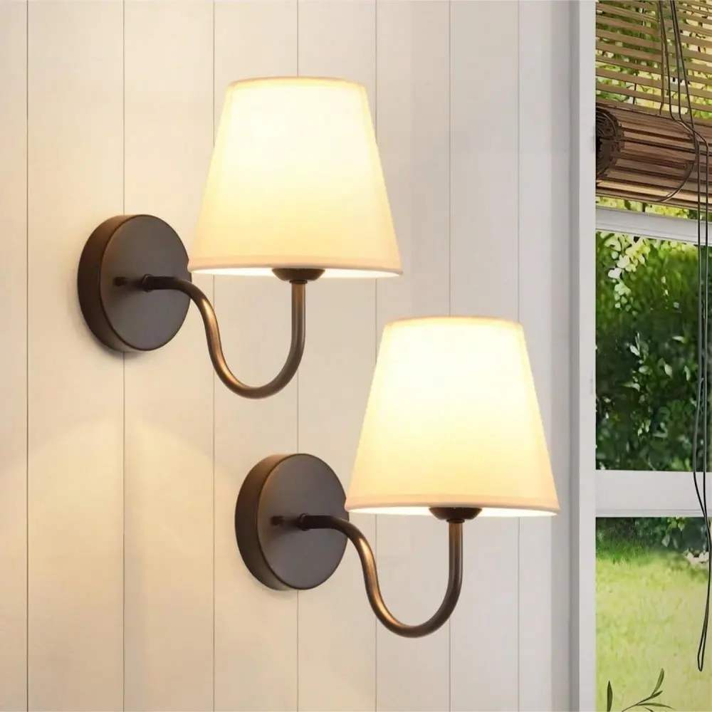 Retro linen lampshade wall lamp for home decoration, Decorative Wall Light, Dimmable wall lamp, Adjustable Lights, industrial rechargeable RGB wall lamp, black/gold wall lamp, Adjustable RGB Lighting, Rechargeable Wall Sconces