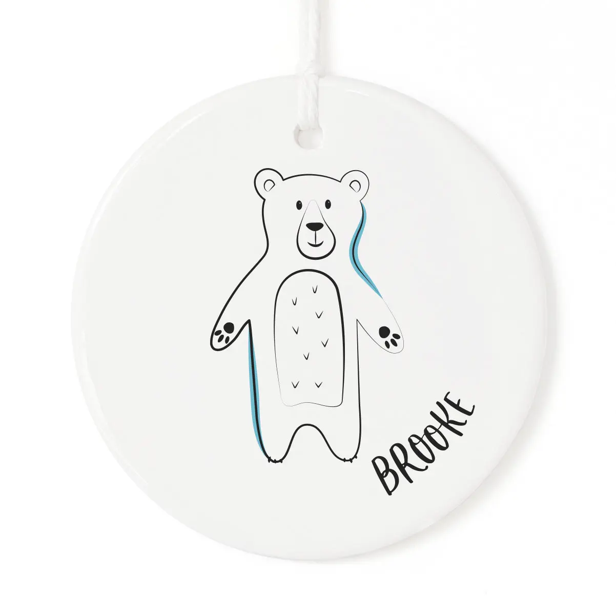 Personalized Name Bear Christmas Ornament