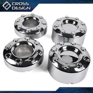 CROSSDESIGN Fit For 2005-16 Ford F-350 Dually 4x4 Open Chrome Wheel Center Hub Caps Set Of 4