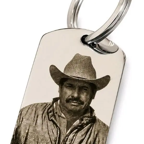 Memorial Keychain, Personalized Photo Engraved Accessory for Loved Ones
