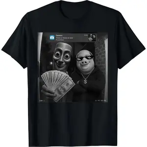 Tung Tung Tung Sahur John Pork There is Motion at Your Front Door Meme Brainrot T-Shirt Funny Graphic Tees Cotton Menswear Crew Neck Print Top Womenswear Streetwear Crewneck Tshirt Shortsleeve Summer