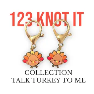 Talk turkey to me set of 2 large clasp stitch markers for crocheting
