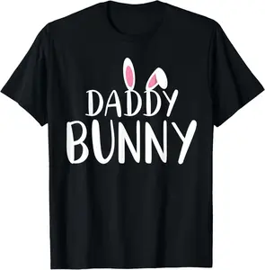 Daddy Bunny Easter Shirt Pregnant Mom Matching Couple Shirts T-Shirt
