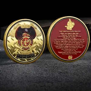 American Firefighter Commemorative Coin, Hero Firefighter Honor Badge 3D Embossed Metal Craft Gift