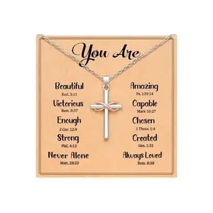 Cross Necklace for Women Christmas Birthday Christian Confirmation Gifts for Women Her Teen Girls