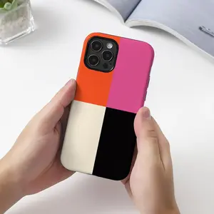Colorblock Grid Pattern Phone Case, 2 in 1 Shockproof Phone Protective Cover, Phone Accessories Compatible with iPhone 11 12 13 14 15 Pro Max