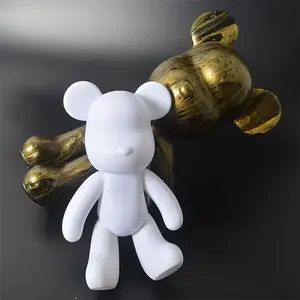 DIY Fluid Bear Kit, Graffiti Bear Art Statue, Includes 2 Brushes & 12 Colors Paint Set, Perfect Gift for Adults, Christmas & Thanksgiving