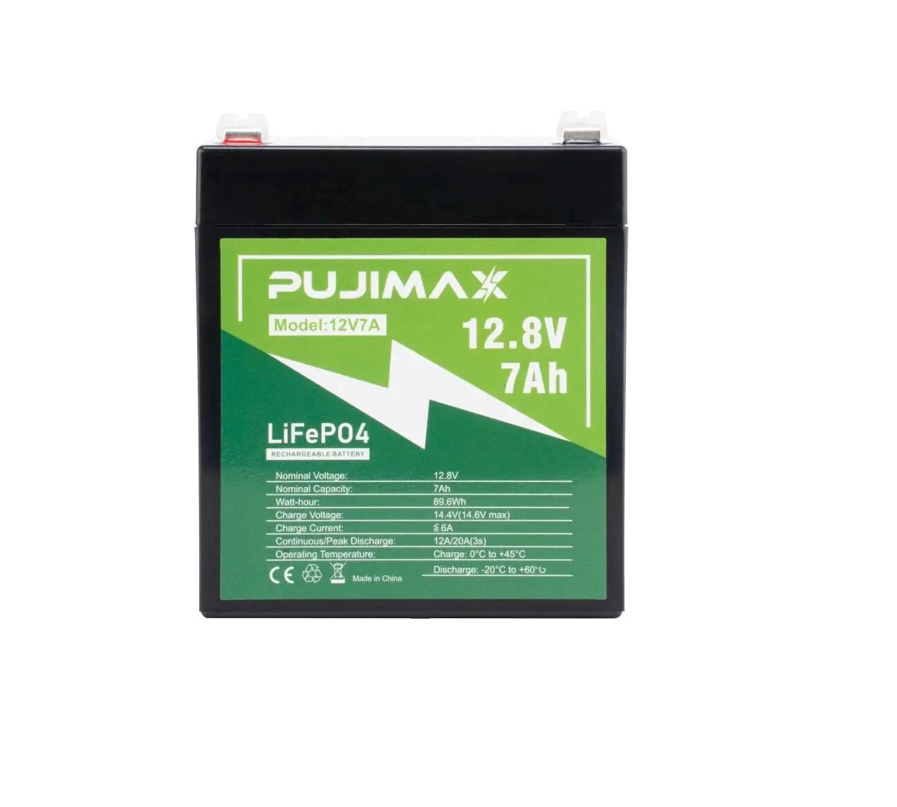 7Ah 12V LiFePO4 Lithium Battery Built-in BMS Battery for Cycle RV Marine Solar 7Ah 12V LiFePO4 Lithium Battery Built-in BMS Battery for Cycle RV Marine Solar