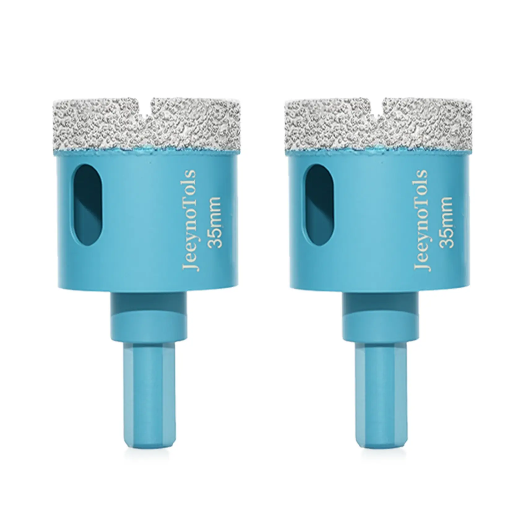2pcs/Pack 1-3/8"(35mm) Dry Diamond Core Drill Bit - Diamond Hole Saw Tile Core Drill Bit With Triangle Shank For Porcelain Tiles, Stoneware, Ceramic, Marble, Granite, Hole Saw Drill Bit, Dry Tile Bit, Diamond Drill Tool Accessories Cutting