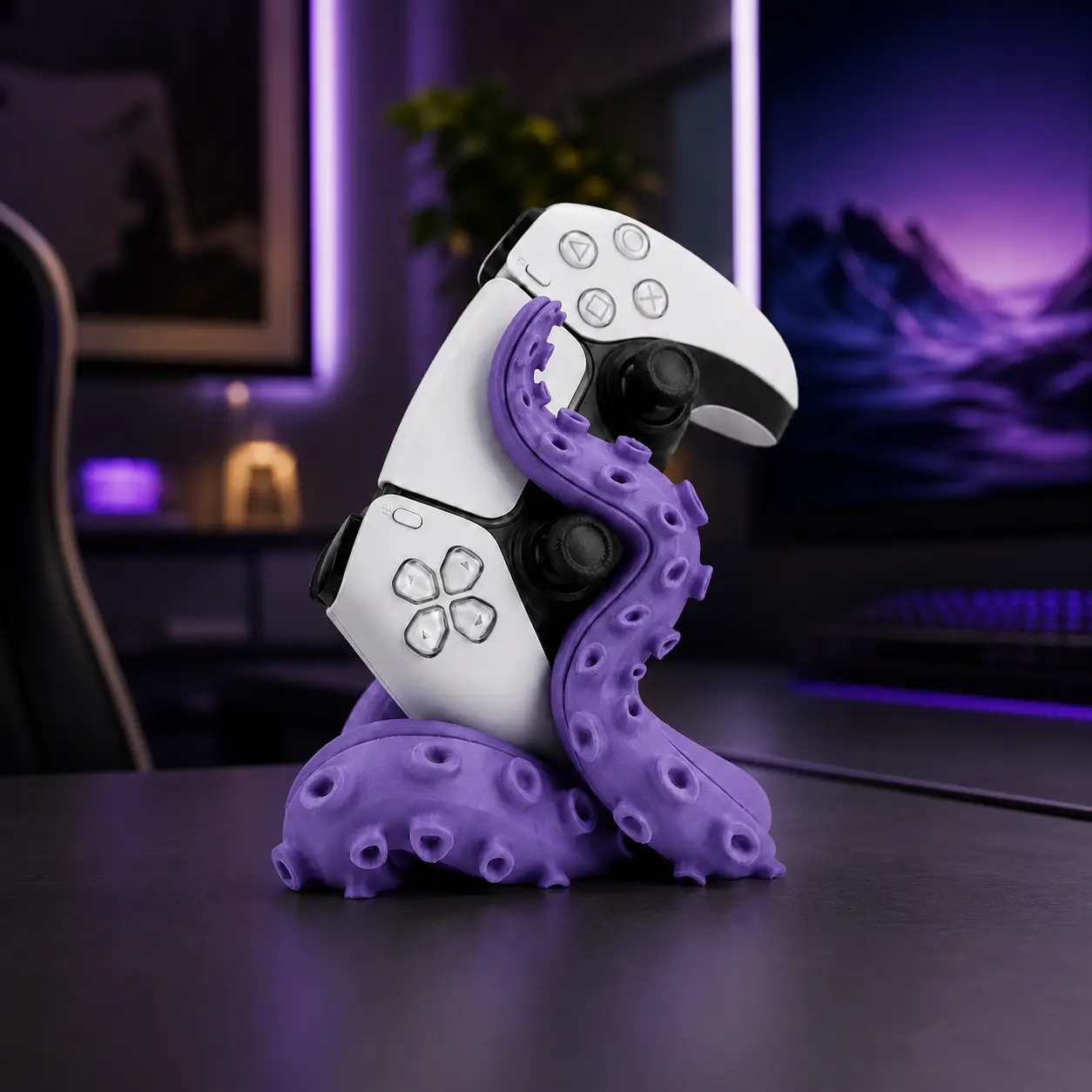 Tentacle Controller Stand for PS5 | 3D Printed Gaming Display Dock