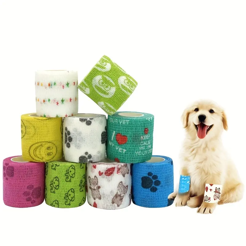 3pcs self-adhesive bandage, non-woven elastic fabric, sports fixed bandage care, camouflage bandage, Breathable Sports Tape, Athletic Tape, Soccer tape, Breathable fabrics, Soft padding, adhesives, Trainer Bandage