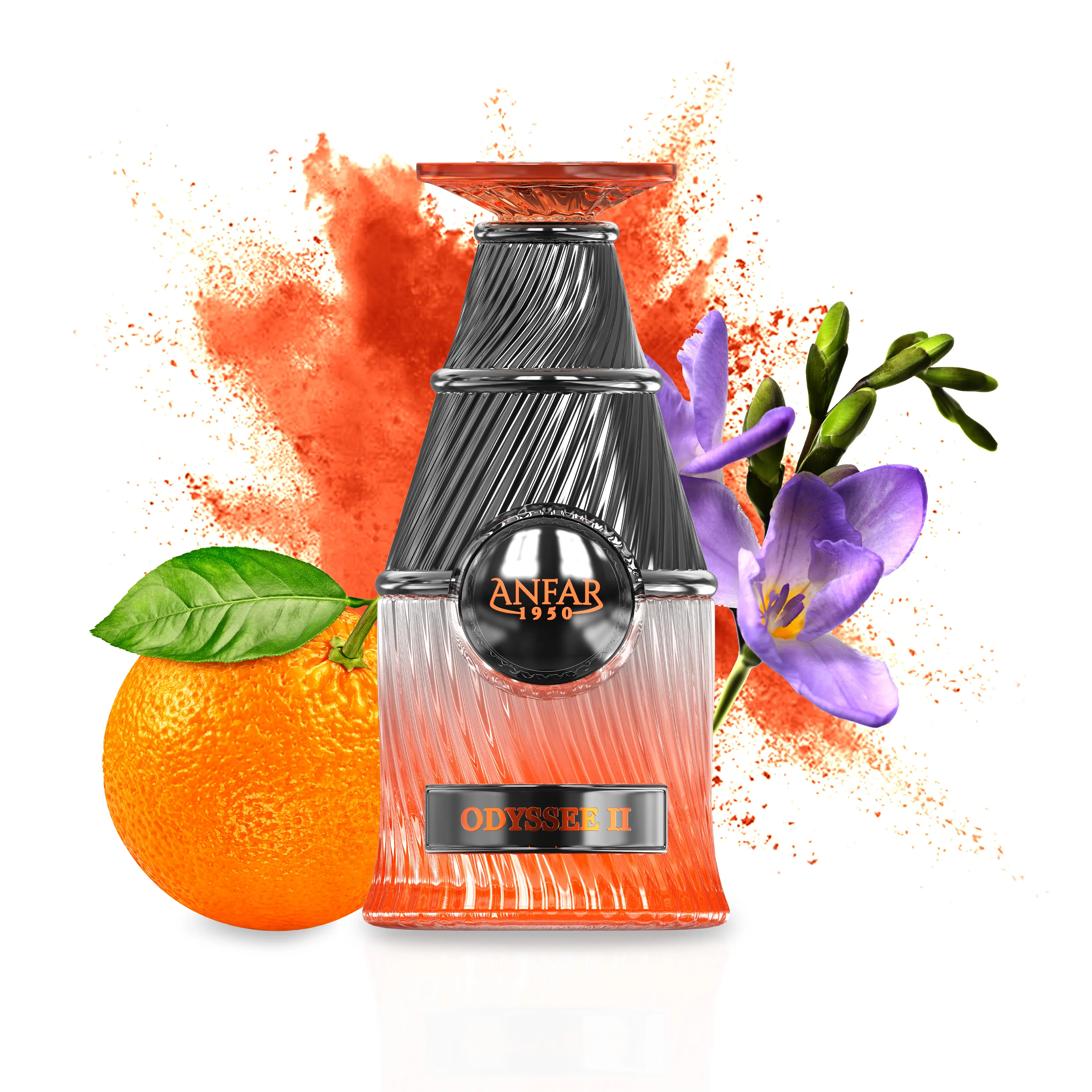 ANFAR 1950 Odyssee II Pour Homme Limited Edition Extrait de Parfum for Men - 3.4oz/100ml, Fresh Aromatic Citrus Cologne, Bergamot, Mandarin, Orange, Pink Pepper Scent, Chemical-Free, Paraben-Free, Long-Lasting, Contains Alcohol Liquid, Adults, Bergamot Ma