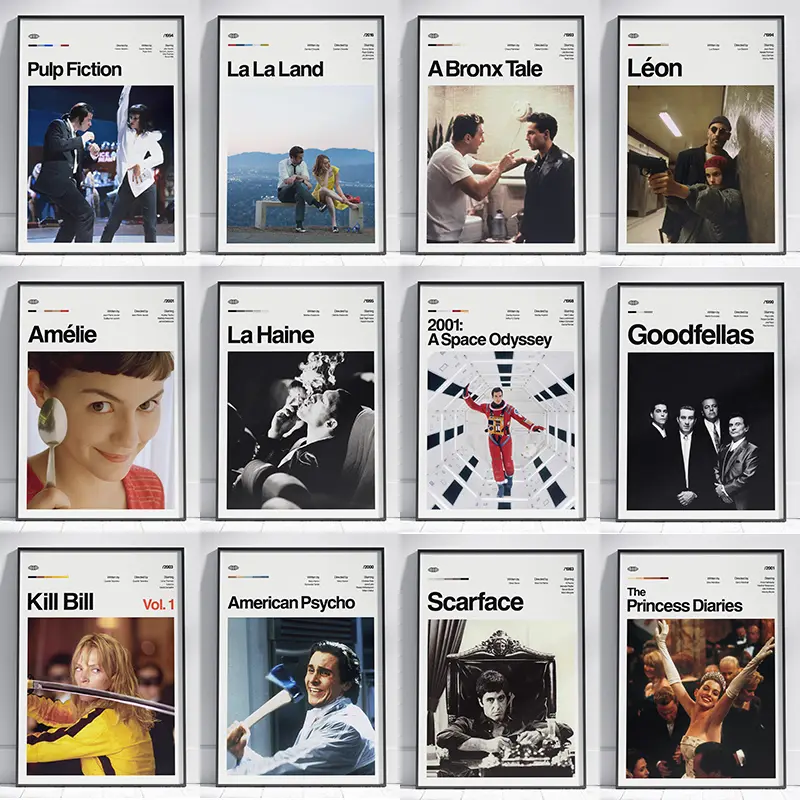 Vintage Classic Movie Series Canvas Poster Prints Pulp Fiction Kill Bill Wall Art Picture Home Wall Decor Painting Home Decor