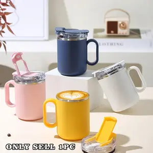 Leak-Proof Coffee Cup, Latte Mug with Ergonomic Handle, Dual-Layer Vacuum Insulation, Durable Design, Ideal for Office, Home, Travel, Unisex