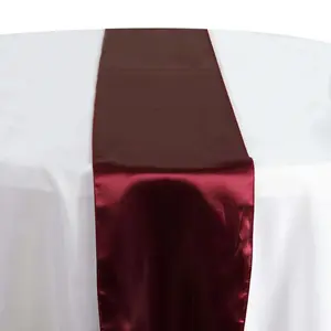Satin Table Runner 12"x108" Burgundy - Stylish Table Linen