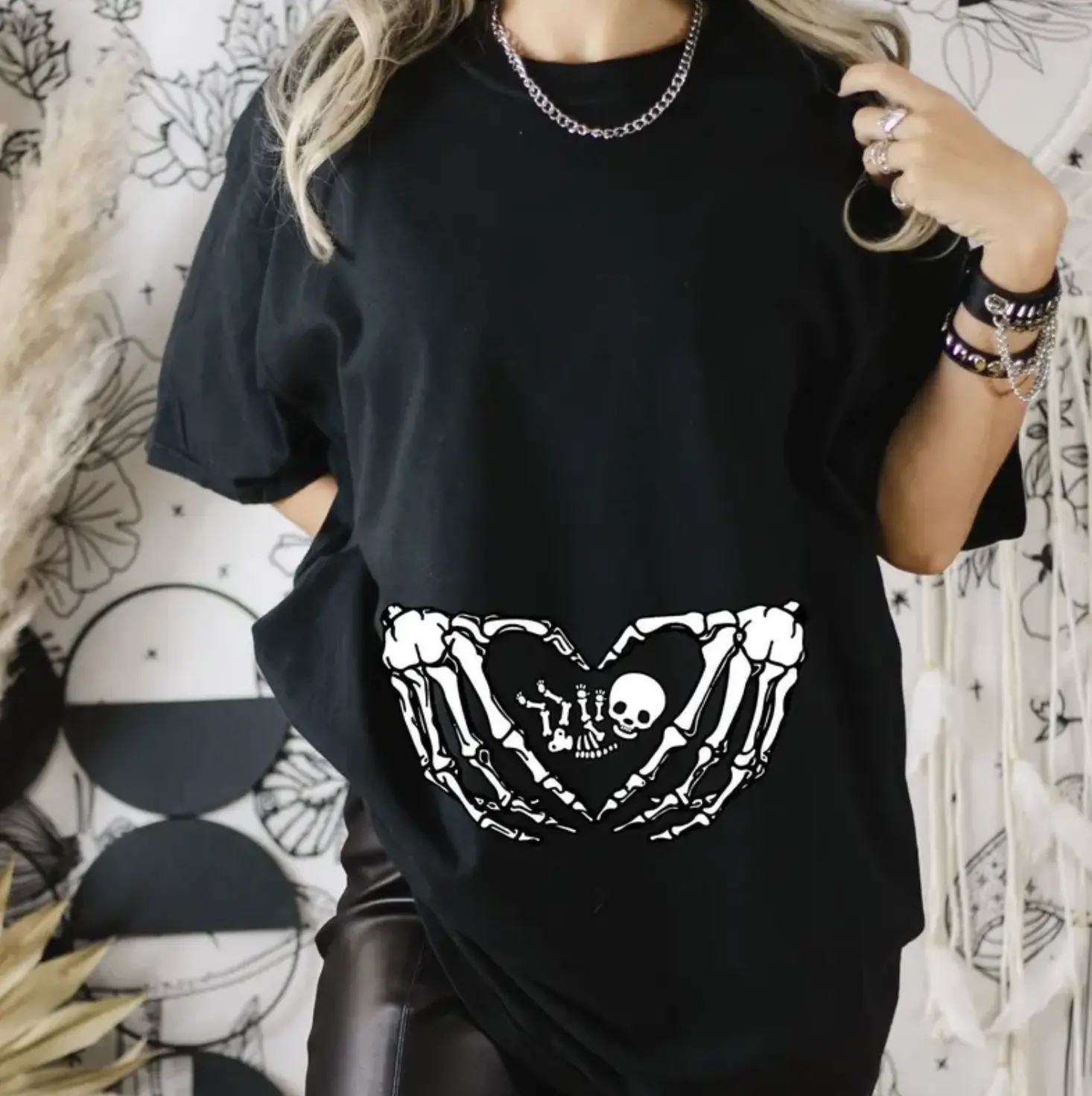Comfort Colors Halloween Pregnant Skeleton Shirt, Skeleton Baby Halloween Maternity Shirt, Pregnancy Mom Gift Maternity Shirt With Baby Skeleton, Full Colors, Full Sizes