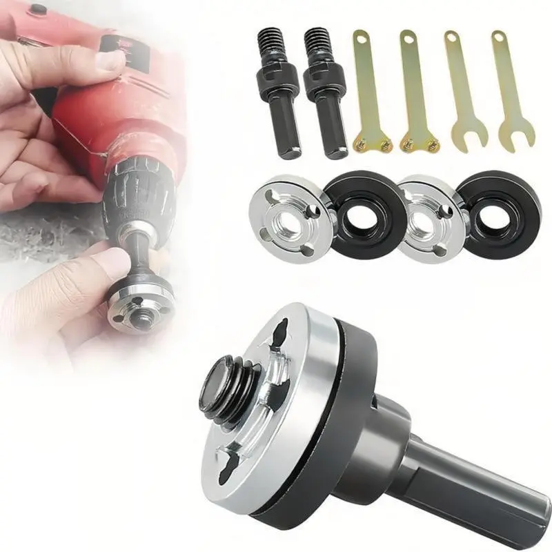 2 Set 10mm Arbor Mandrel Adapter,Electric Drill Conversion Angle Grinder Adapter Connecting Rod Kit with Wrench Variable Shaft Coupler Converter Tool,Adapter Set for Most Small Angle Grinder-YY