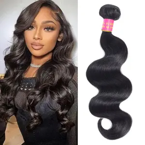 12A Human Hair Bundles Body Wave Bundles Human Hair  Unprocessed Brazilian Virgin Hair 1 Bundle Human Hair Extensions Quick Weave Bundles Human Hair Natural Black