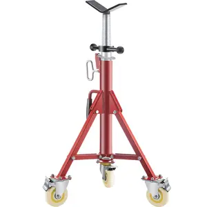 【Spotlight Day】VEVOR Pipe Stand, Pipe Jack Stand, V Head Pipe Stand Adjustable Height 28-52 Inch, Pipe Jack Stands with Casters 882 LB, Folding Portable Pipe Stands 1/8 to 12 Inch Pipe Supporting, Steel Jack Stand
