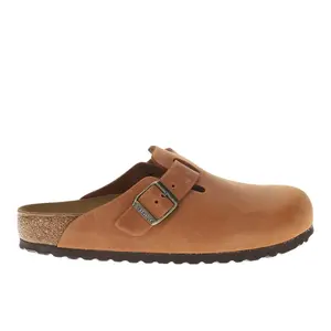 BIRKENSTOCK Mens Boston Oiled Leather Clogs Casual - Brown