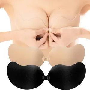Women's Ultra Sticky Silicone Teardrop Push-Up Bra - Strapless, Backless, Reusable, Wireless, Invisible Adhesive Bra Cup for Wedding Dresses, V-Neck B Cup Fashion Accessory Underwear, Teardrop Bra