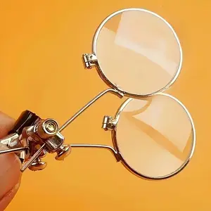 Vintage Round Clip-On Rimless Reading Glasses - Adjustable, Durable, Portable, Lightweight Presbyopia Spectacles for Casual Daily & Outdoor Use