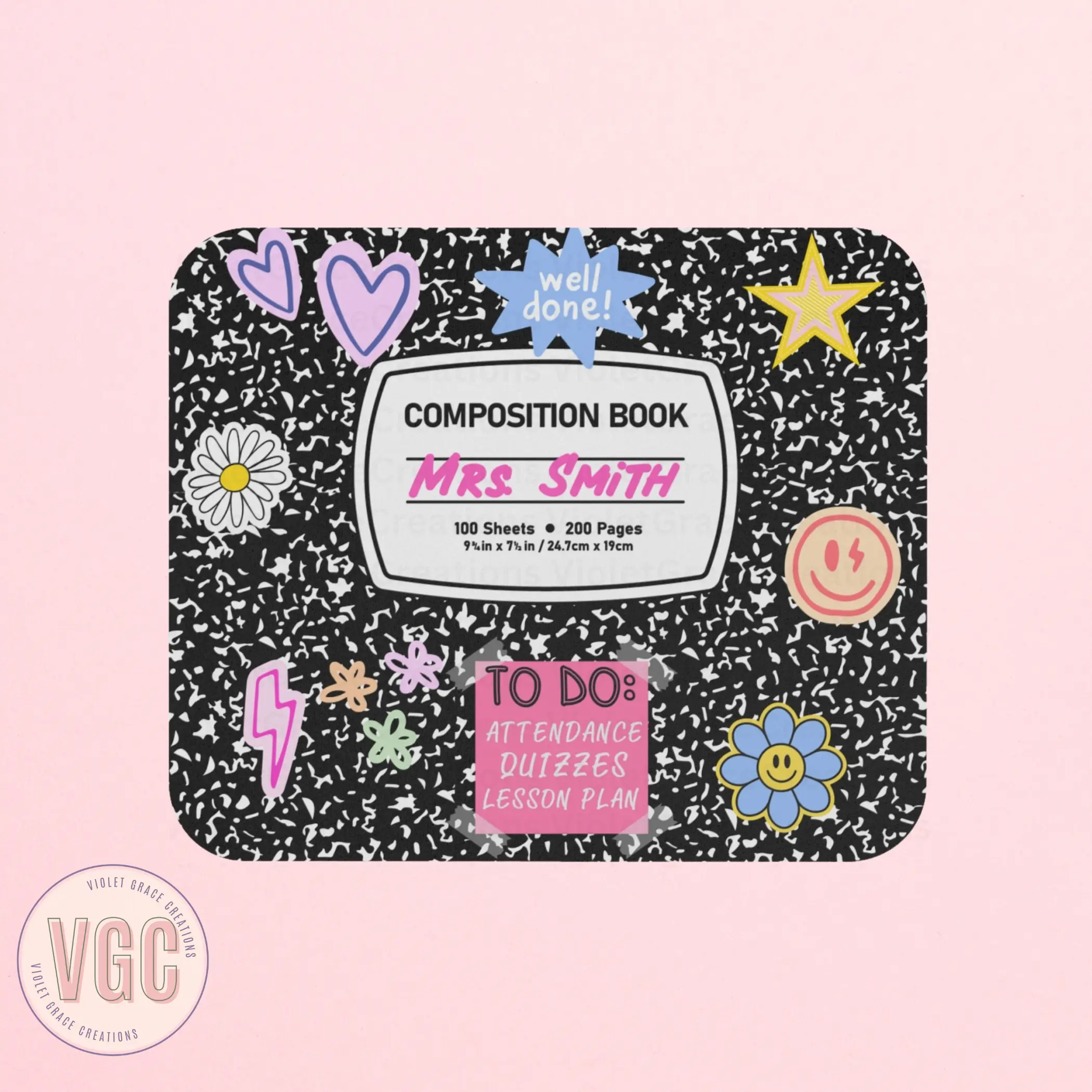 🖍️✨ Customizable Teacher Mouse Pad – Add Your Name, Grade, or Classroom Vibes! ✨🍎