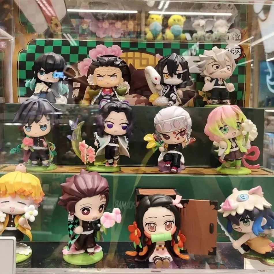 （Free shipping）Demon Slayer Tanjiro Kamado Nezuko anime cartoon figure blind box creative personalized statue model ornament surprise gift box