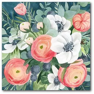 Courtside Market Blooms I 16 x 16 Canvas Wall Art