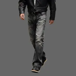 Men's Stretchy Slim Straight High-Waist Purple Tie-Dye Jeans