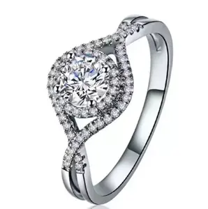 Twisted Shank Moissanite Ring (SKU J-006) - 0.8 ct, D Color, VVS1 Clarity Fashion Costume Jewelry Charm Ring