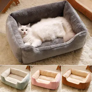 Cozy Comfortable Plush Pet Sofa Bed | Padded Indoor Sleeping Nest for Kittens and Small Dogs,  Open Edge Design, Easy-Clean,Warm Shelter for All Seasons, for Cats, Small Dogs, Rabbits, Guinea Pigs- Ideal for Apartments & Homes
