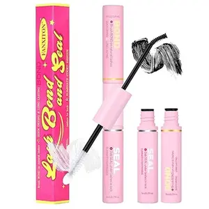 FANXITON Eyelash Glue & Seal - Waterproof, Non-Irritating, Sweatproof Formula for Lash Extensions & Clusters - Portable 2-in-1 Bond & Seal with Pro Brush for Easy Application