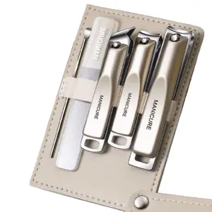 Manicure Pedicure Tool Set Nail Clippers with Ear Pick Slant Edge Nail Cutter Toenail Trimming Kit for Men