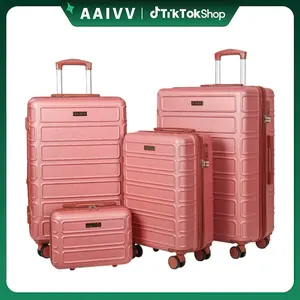 4-Piece Durable ABS Hardshell Luggage Set, Expandable Scratch-Resistant TSA Lock Suitcase with Double Spinner Wheels, Ideal for Family Travel, Tsa-Proof, Anti-Theft, Hard-Shell Luggage Sets (Father's Day Gift), Tsa-Proof Luggage Sets