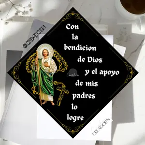 San Judas Graduation Topper, Si Se Pudo, Para mis Padres lo Logre Spanish Grad Cap (Print)