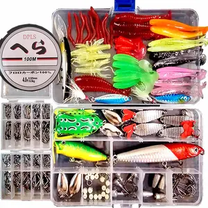 104/109/133/284 Piece Lure Set, Fishing Lure Kit, Artificial Bait Fishing Lures, Full Set Glitter Soft Baits, Bass Frog Minnow Fish Lure Combination, Fishing Equipment