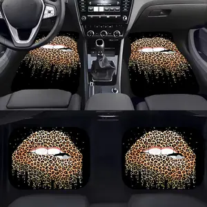 Leopard Print Car Floor Mats, 4-Piece Set, Universal Fit, Non-Slip & Durable, Easy to Clean, Dirt-Resistant Vehicle Accessories, Floor Mats for Car