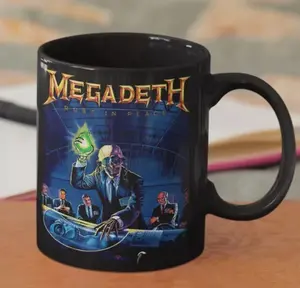 Megadeth Rust in Peace Mug Cup Black 11oz Gift Funny Gift family, Happy Holliday