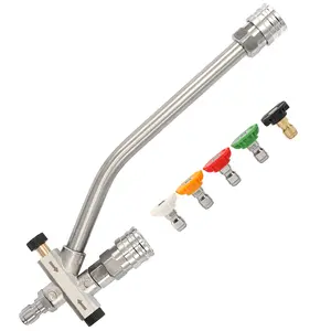 Tool Daily Foam Cannon Dual-Connector Accessory, Pressure Washer Double Tip Attachment for Soap Cannon, 5 Pressure Washer Sprayer Nozzles, 1/4" Quick Connect, ChristmasGift