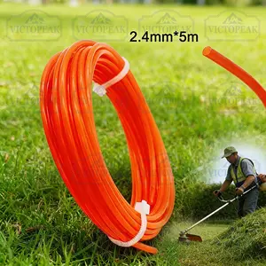 Round Grass Trimmer Line 2.4mm X 5m, Durable Nylon Lawn Mower Replacement String, Garden Maintenance Tool, Easy to Use