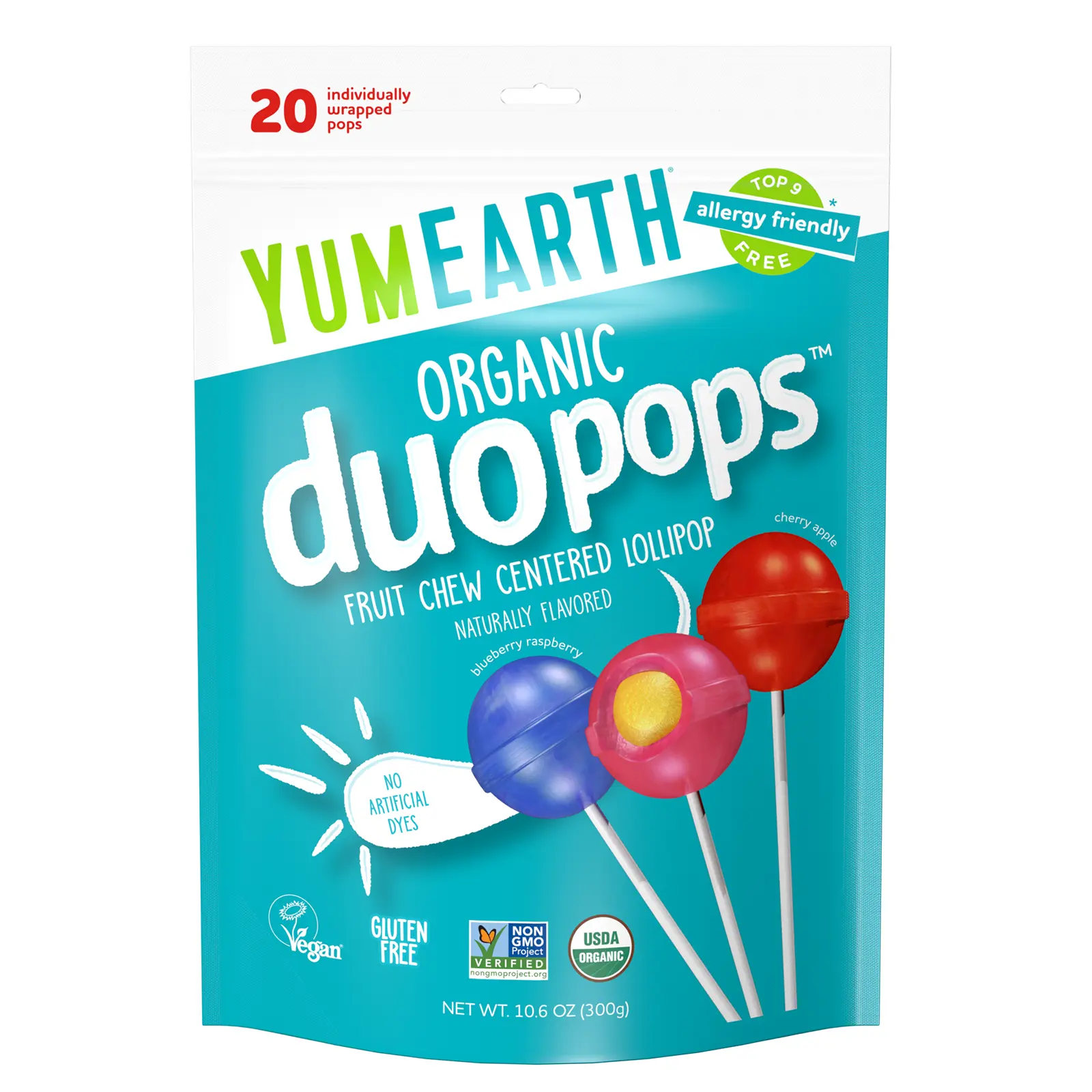 YumEarth Organic Duopops™, Variety, 20 Pops,10.6 oz (300 g) YumEarth Organic Duopops™, Variety, 20 Pops,10.6 oz (300 g)