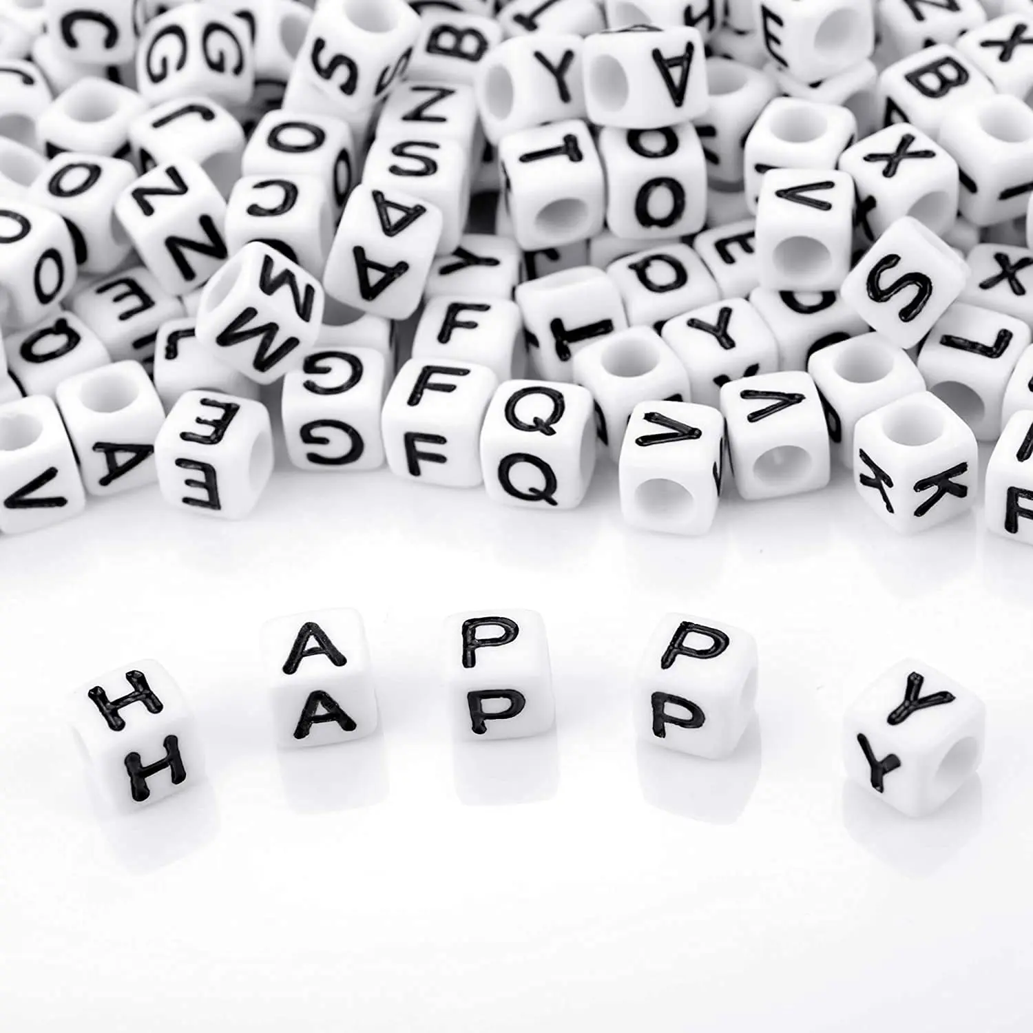 100pcs Colorful Acrylic Square Letter Beads for DIY Jewelry Craft, DIY Jewelry Making, Perfect for Bracelets and Necklaces, Versatile Bead Accessories, Bead Assortment