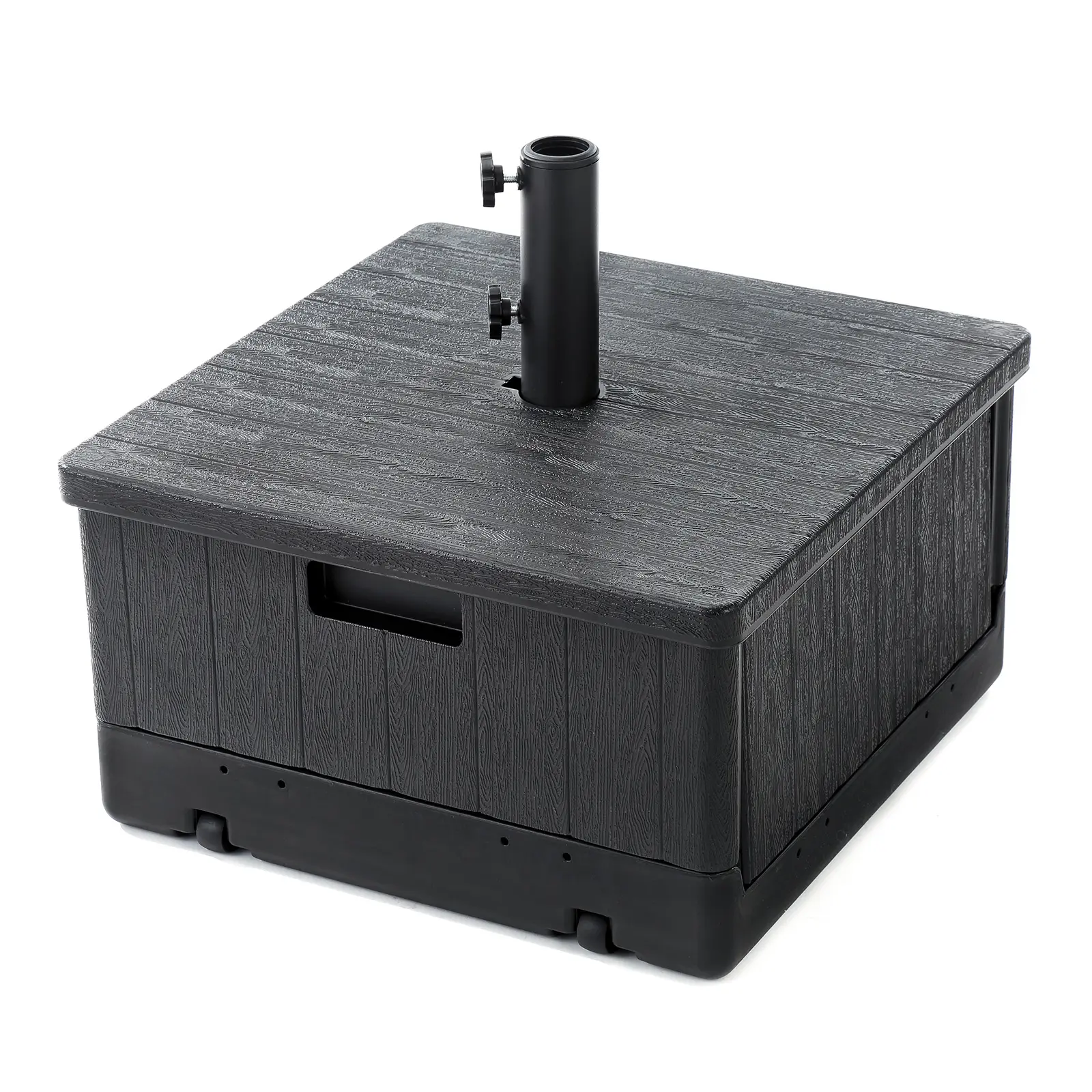 Home Zone Living 119lbs 21" Square Heavy Duty Planter Umbrella Base, Wheels, Convertible as Table or Planting Box, Supports Up to 11 Ft Umbrella