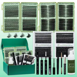 Individual False Eyelashes Kit, Mixed Length & Styles DIY Eyelash Extensions False Eyelashes with Bond & Seal & Lash Remover & Brush & Tweezers, Eye Makeup Accessories, Eyelashes Extensions Cosmetic, Eyelash Extension Glue, Lash Extension Set